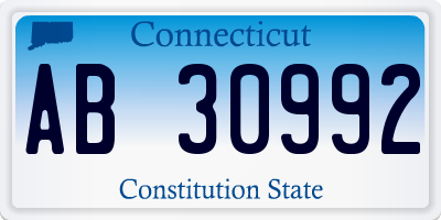 CT license plate AB30992