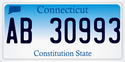 CT license plate AB30993