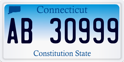 CT license plate AB30999