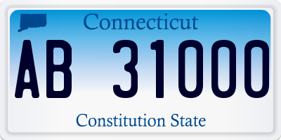 CT license plate AB31000