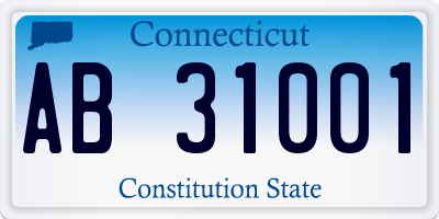 CT license plate AB31001