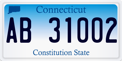 CT license plate AB31002