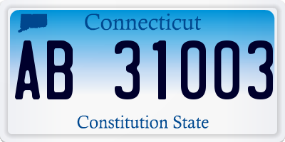 CT license plate AB31003