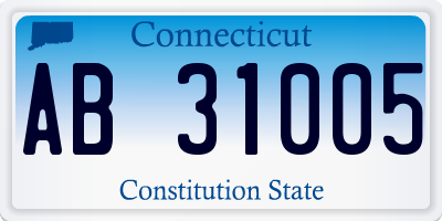 CT license plate AB31005