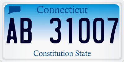 CT license plate AB31007