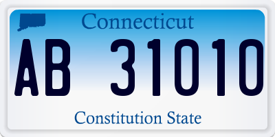 CT license plate AB31010