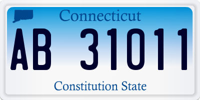 CT license plate AB31011