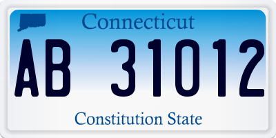 CT license plate AB31012