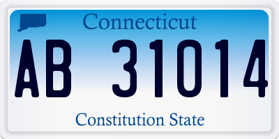 CT license plate AB31014
