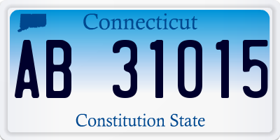 CT license plate AB31015