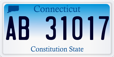 CT license plate AB31017