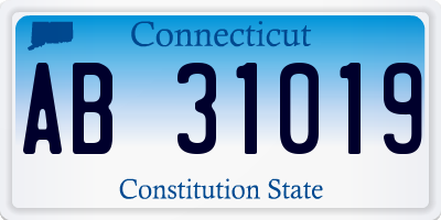 CT license plate AB31019