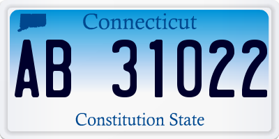 CT license plate AB31022