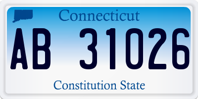 CT license plate AB31026