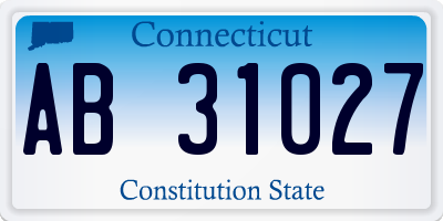 CT license plate AB31027