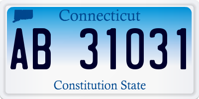 CT license plate AB31031