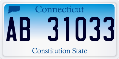 CT license plate AB31033