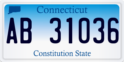 CT license plate AB31036