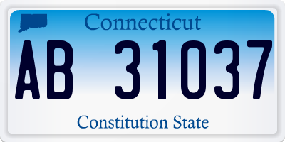 CT license plate AB31037