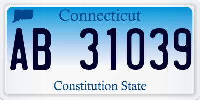 CT license plate AB31039