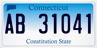 CT license plate AB31041