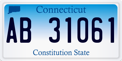 CT license plate AB31061