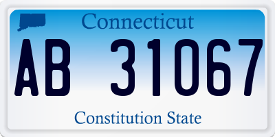 CT license plate AB31067