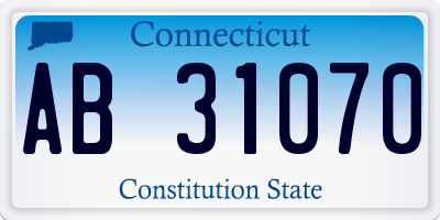 CT license plate AB31070