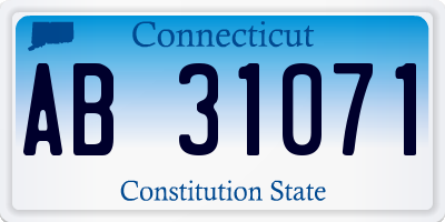 CT license plate AB31071