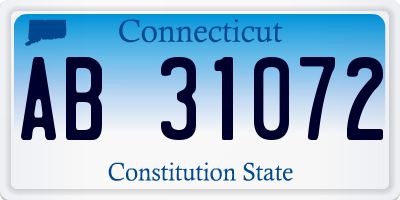 CT license plate AB31072