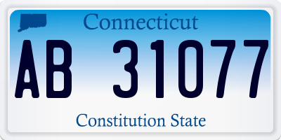 CT license plate AB31077