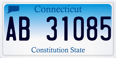 CT license plate AB31085