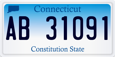 CT license plate AB31091