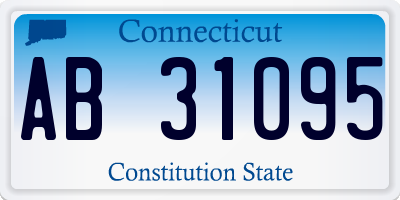 CT license plate AB31095