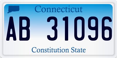 CT license plate AB31096