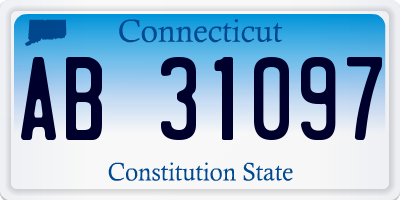 CT license plate AB31097