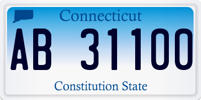 CT license plate AB31100