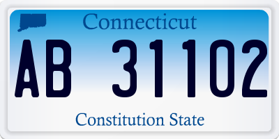 CT license plate AB31102