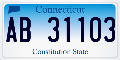 CT license plate AB31103