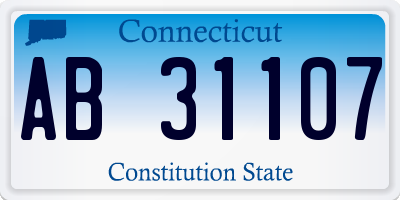 CT license plate AB31107