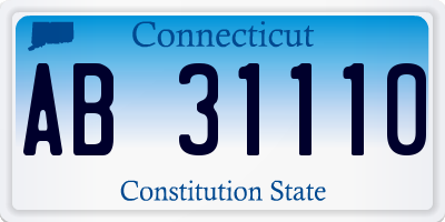 CT license plate AB31110