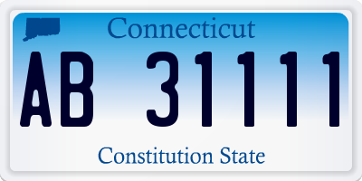 CT license plate AB31111