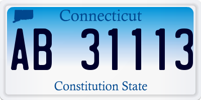 CT license plate AB31113