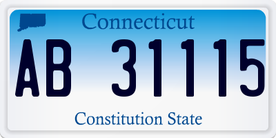 CT license plate AB31115