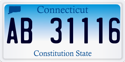 CT license plate AB31116