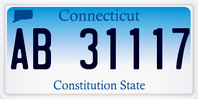 CT license plate AB31117