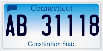 CT license plate AB31118