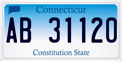 CT license plate AB31120