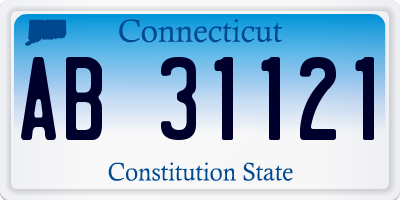 CT license plate AB31121