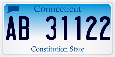 CT license plate AB31122